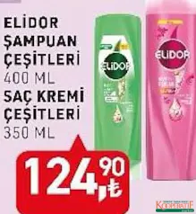 ELİDOR ŞAMPUAN/SAÇ KREMİ fiyat ve kampanya bilgisi